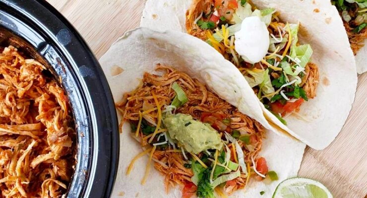 Slow Cooker Shredded Chicken Tacos