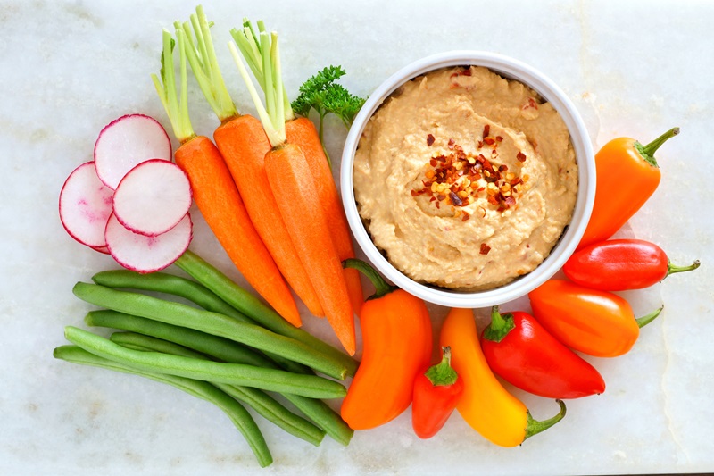 Peppers and Hummus