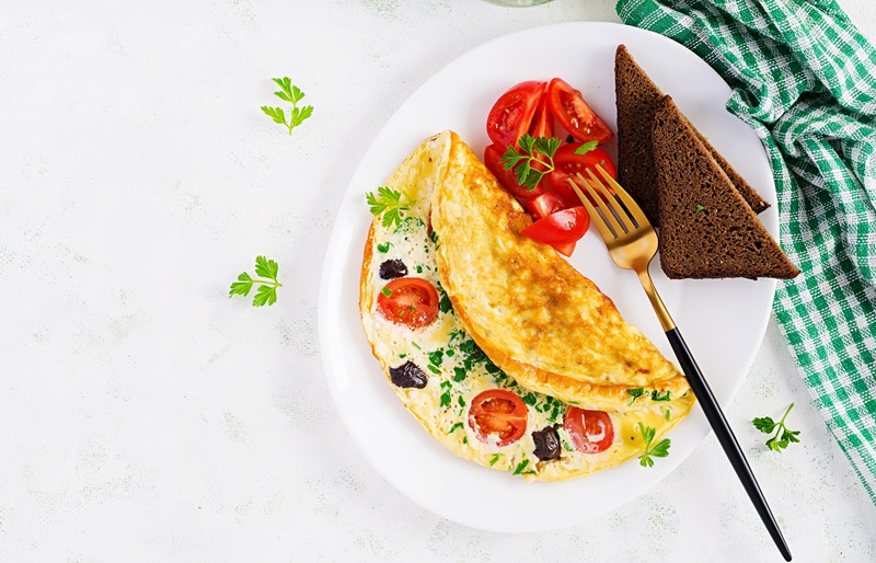 Whisk Cottage Cheese into Eggs to make omelet