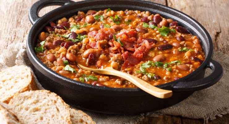 cowboy beans with ground turkey and turkey bacon