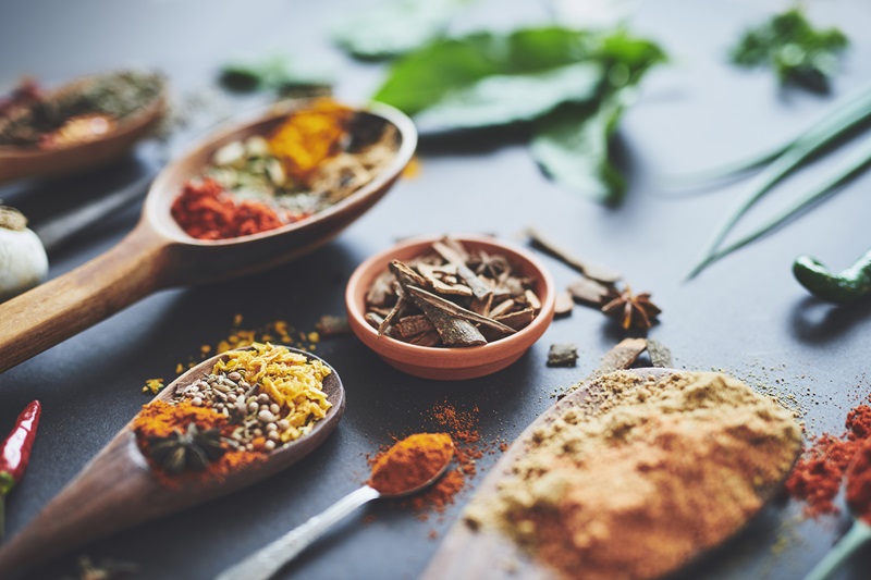 different spices and herbs