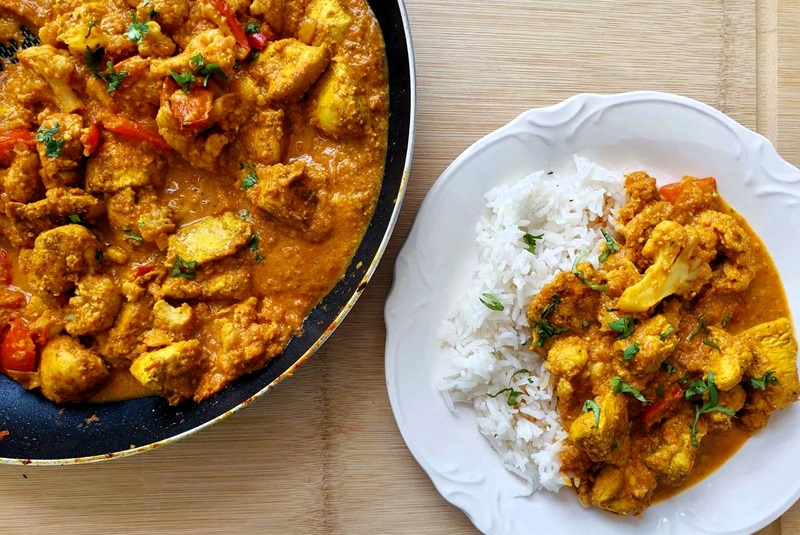 Healthy Butter Chicken with rice