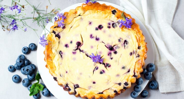 High-Protein Blueberry Cheesecake with Cottage Cheese and Greek Yogurt