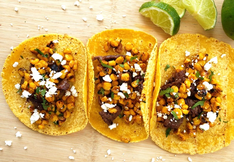 Grilled Steak Elote Tacos Recipe
