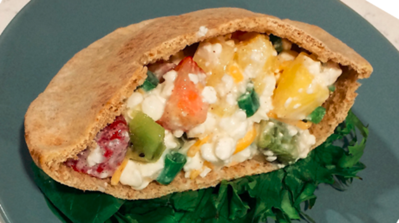 Light Fruit and Cottage Cheese Sandwich
